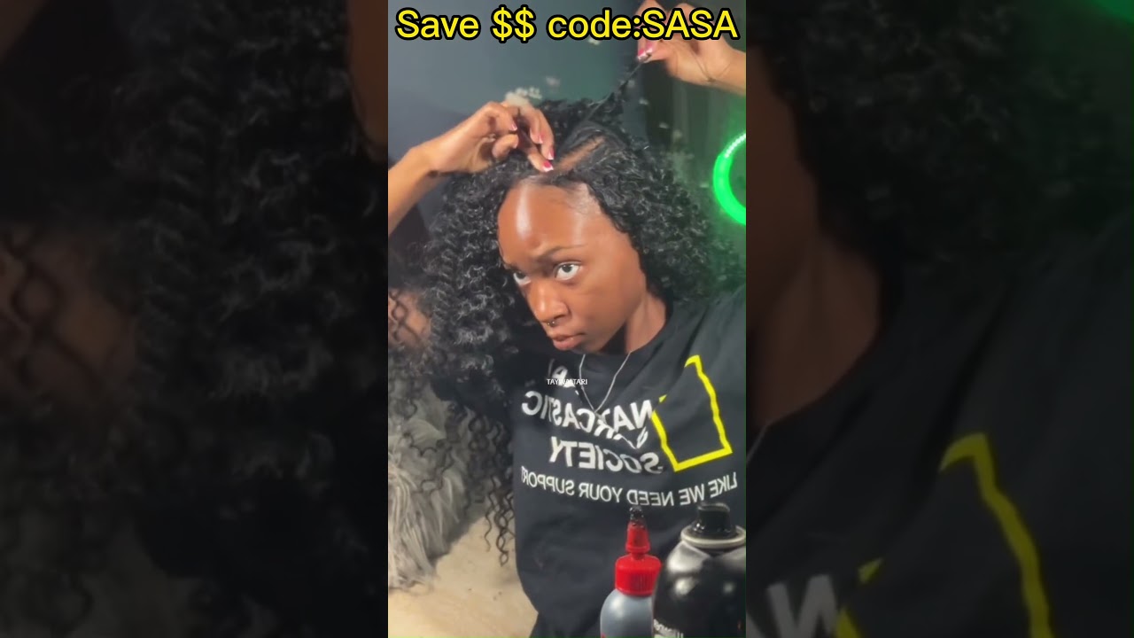 Mini Tutorial Quick Weave💇HOW TO Do Curly Hair Quick Weave w/ No Leave Out #ElfinHair