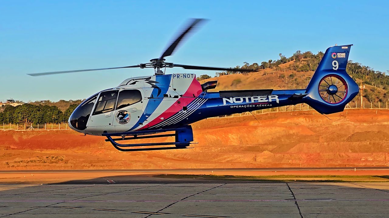 Airbus H130 T2 do NOTAER Acionamento e Decolagem