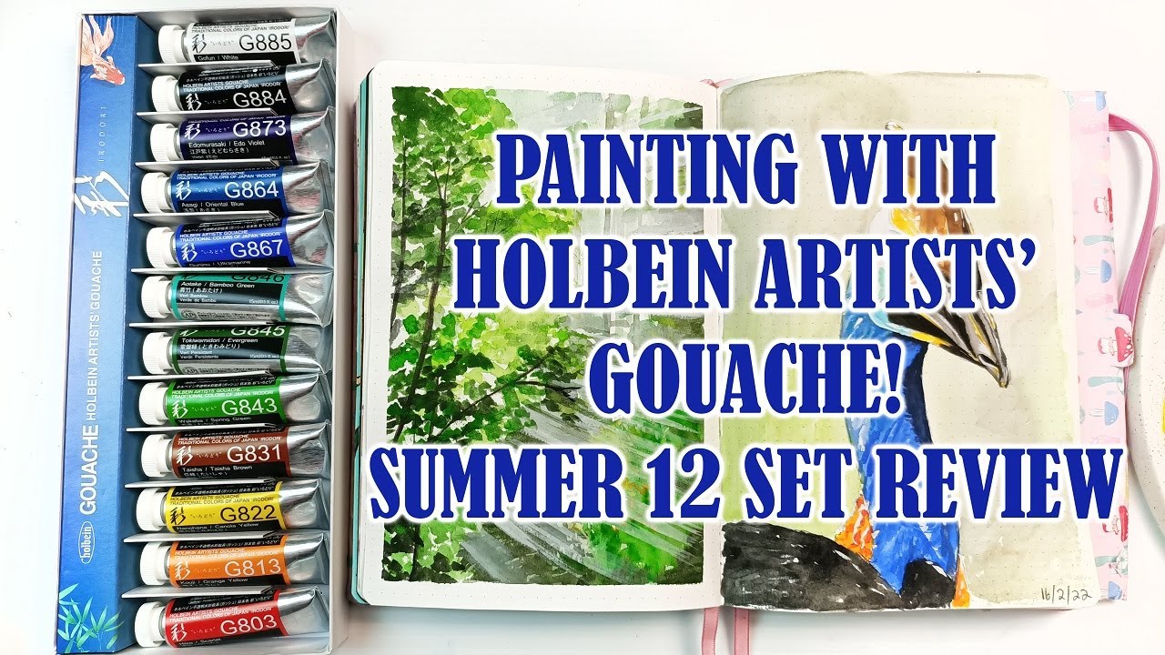 Painting With Holbein Artists Gouache! Japan Irodori SUMMER 12 Tube Set. First Impressions & Review