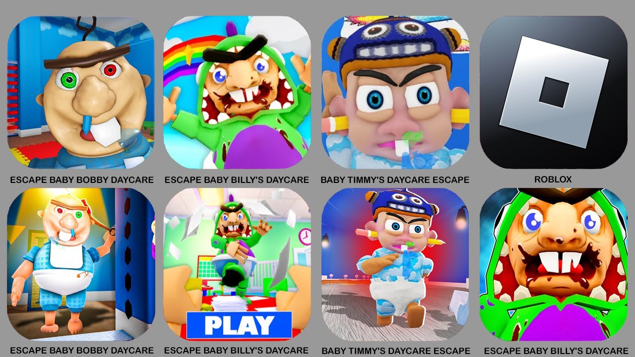 ROBLOX: ESCAPE BABY BOBBY DAYCARE, ESCAPE BABY BILLY'S DAYCARE, BABY TIMMY'S DAYCARE ESCAPE,......