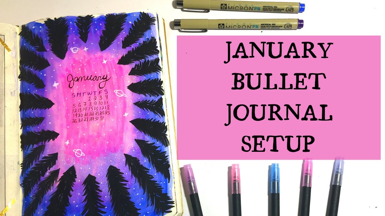 JANUARY BULLET JOURNAL SETUP | GALAXY THEME 🌌
