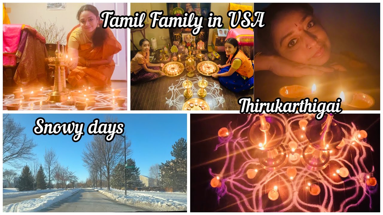 Tamil Family in USA VLOG | Snowy days | Thiru Karthigai Deepam| USA Tamil VLOG