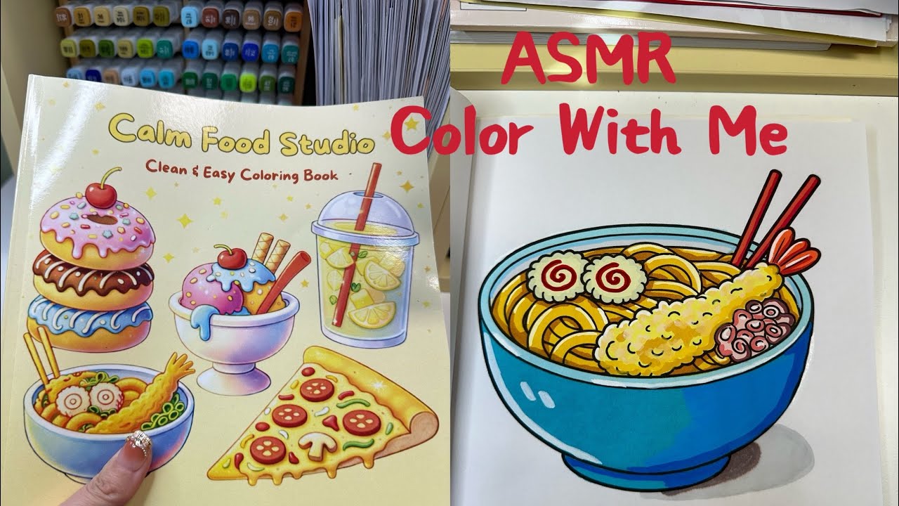 Coloring Ramen Bowl 🍜 Relaxing Coloring Book Art | Calm Food Drawing
