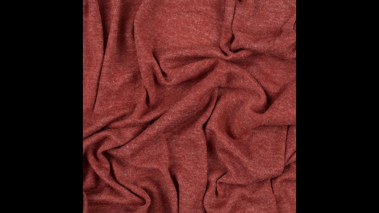 Heathered Rust Polyester 1x1 Rib Knit #308926