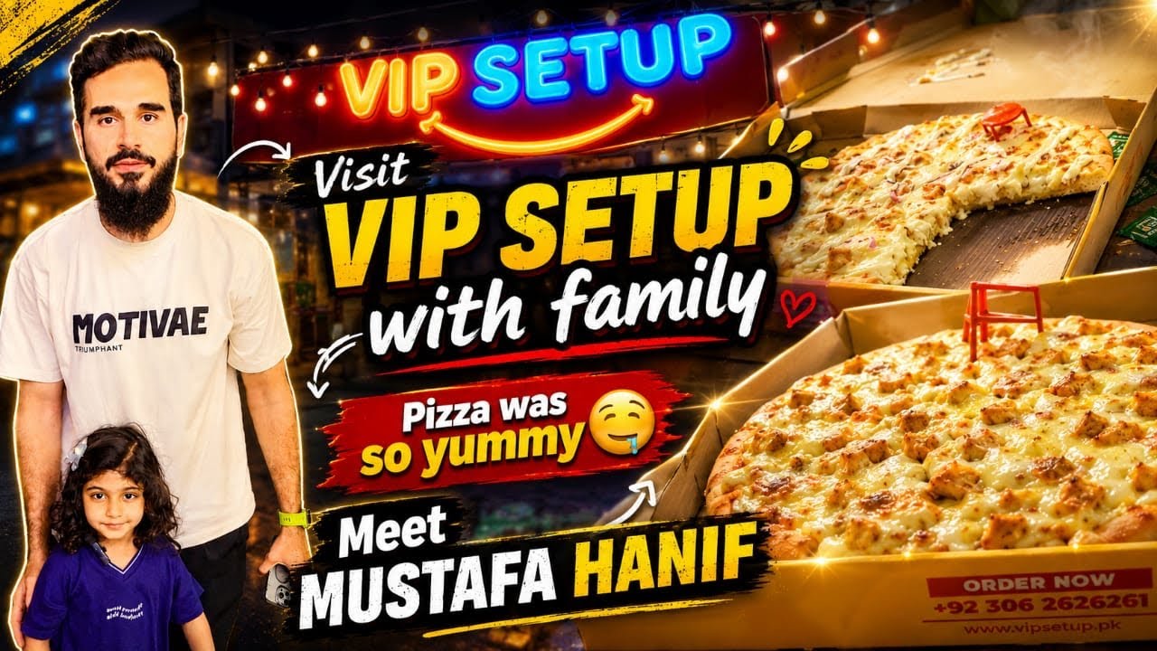 Meet @MustafaHanif  | VIP SETUP Family Visit 🍕 | Pizza Was So Yummy 🤤  #mustafahanif 