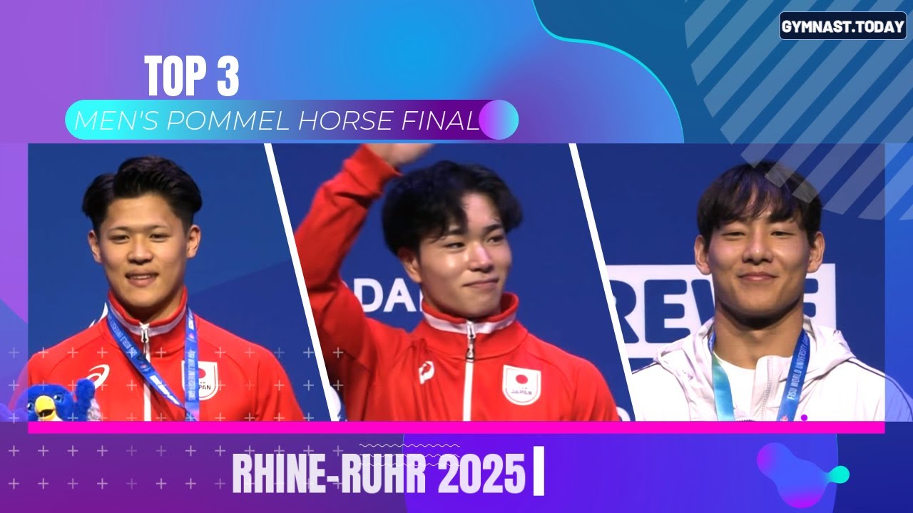 Top 3 on Men's Parallel Bars Final in 2025 Rhine-Ruhr FISU World University Games