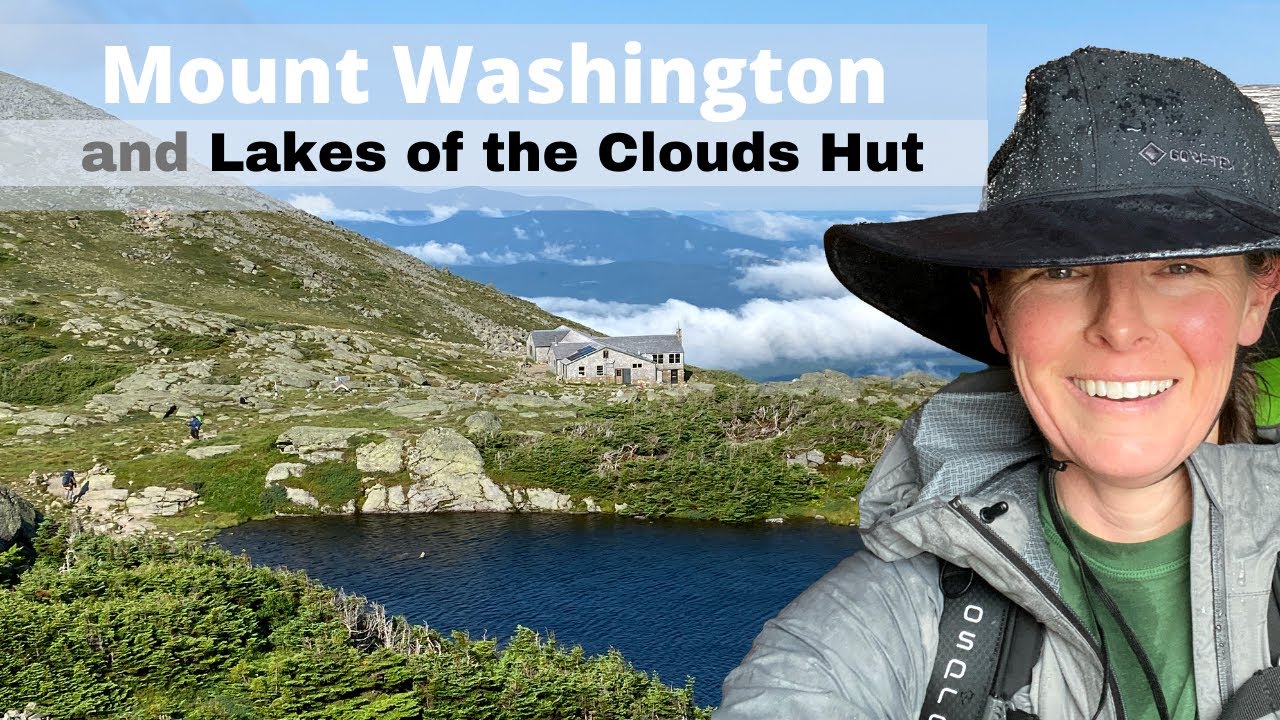 Mount Washington and Lakes of the Clouds Hut in the White Mountains of NH