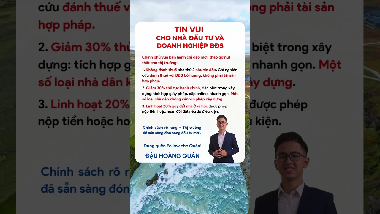Tin vui cho nh&agrave; đầu tư v&agrave; doanh nghiệp BDS! #batdongsan #thuebatdongsan #dauhoangquan