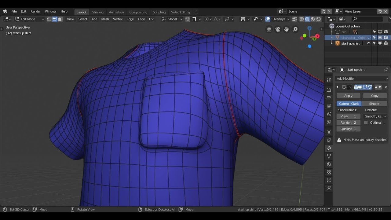 How to model a Pocket in blender