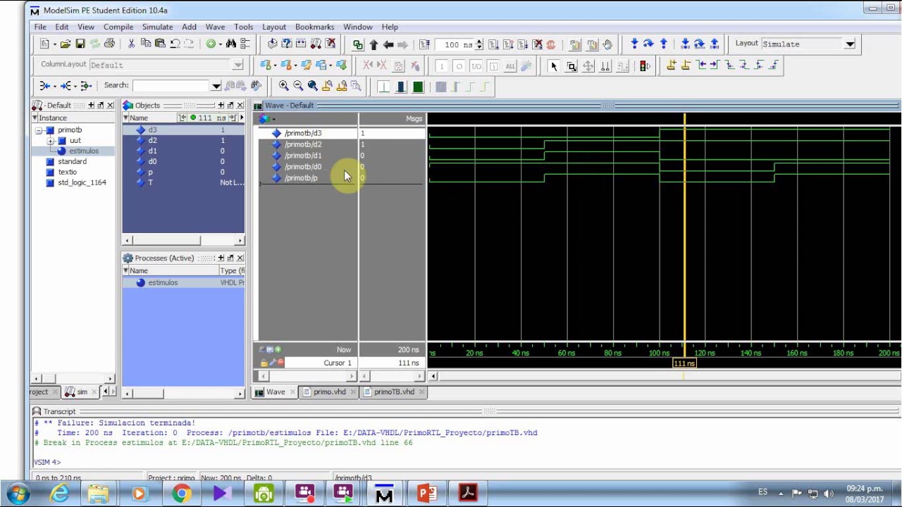 Simulación VHDL con ModelSim 02