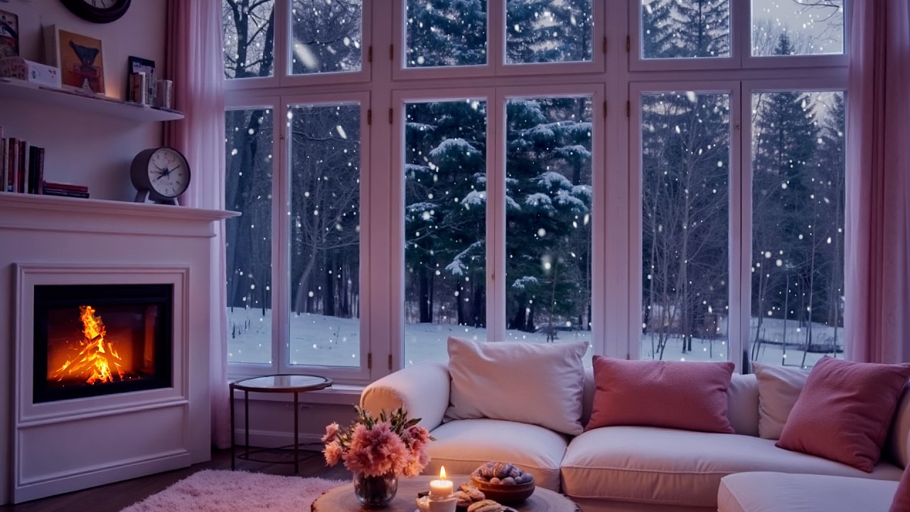 Deep Night Relaxation in a Silent Winter Cabin ❄️🌬️ | Wild Snowstorm Winds for Restful Sleep