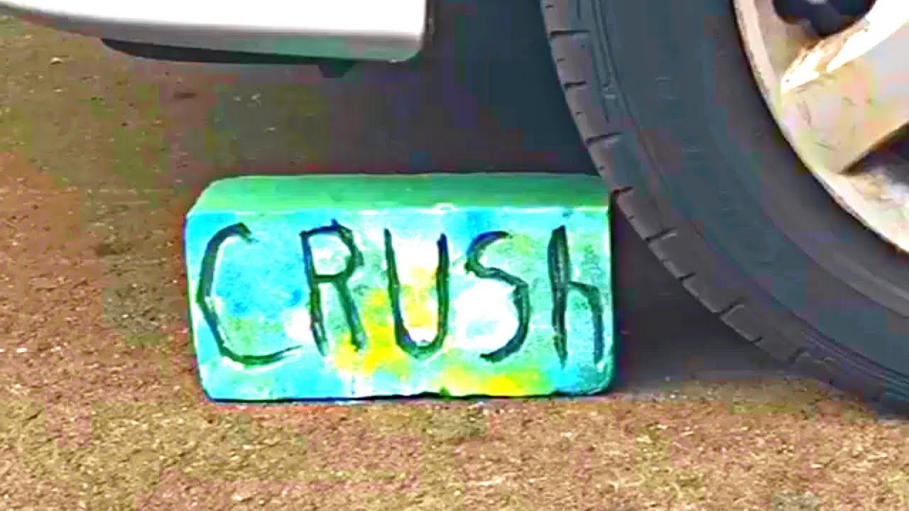 FLORAL FOAM VS CAR - CRUSHING FLORAL FOAM WET Vs DRY AND FROZEN FLORAL FOAM SATISFYING ASMR