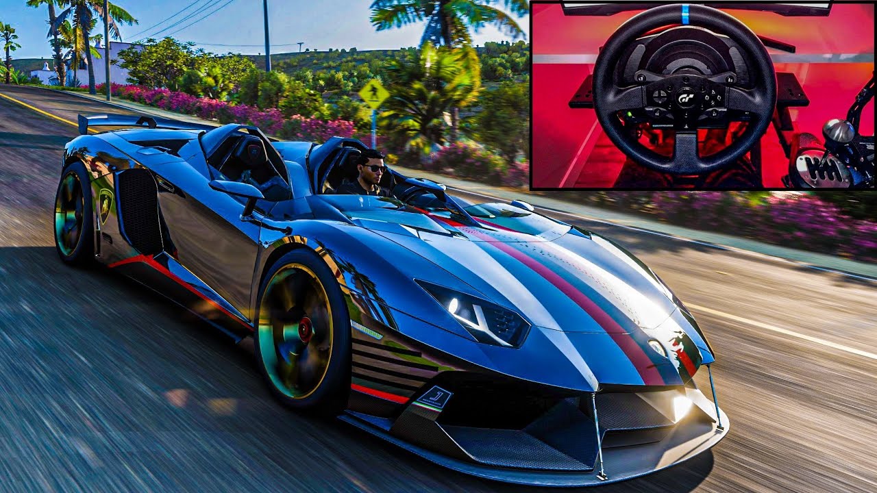 Lamborghini Aventador Roadster Drive - Forza Horizon 5 | Thrustmaster T300 | 4K Simulator Gameplay |