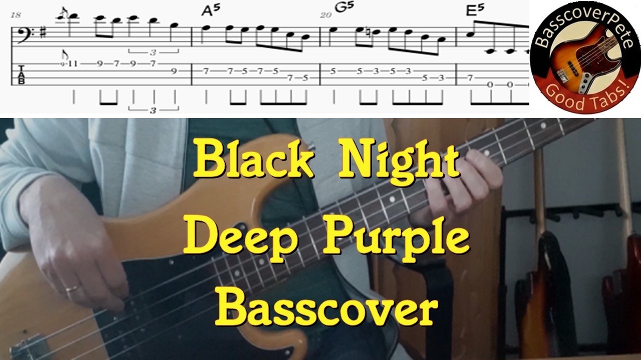 Deep Purple Black Night. Bass Cover Tabs Score Notation Chords Transcription. Bass: Roger Glover