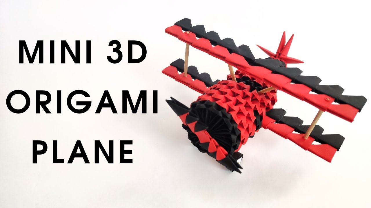 Mini 3D origami PLANE | How to make a modular origami plane