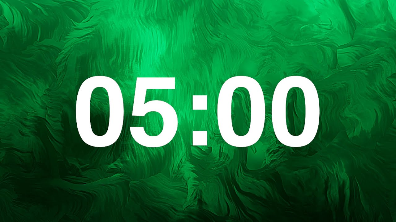 5 Minute Countdown Timer – Green Ambient Background