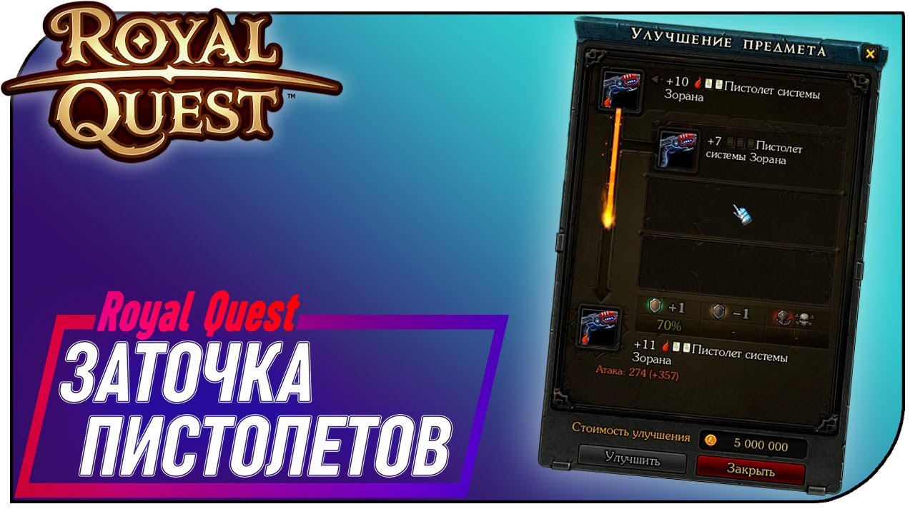 Royal Quest - Заточка пистолей на +11