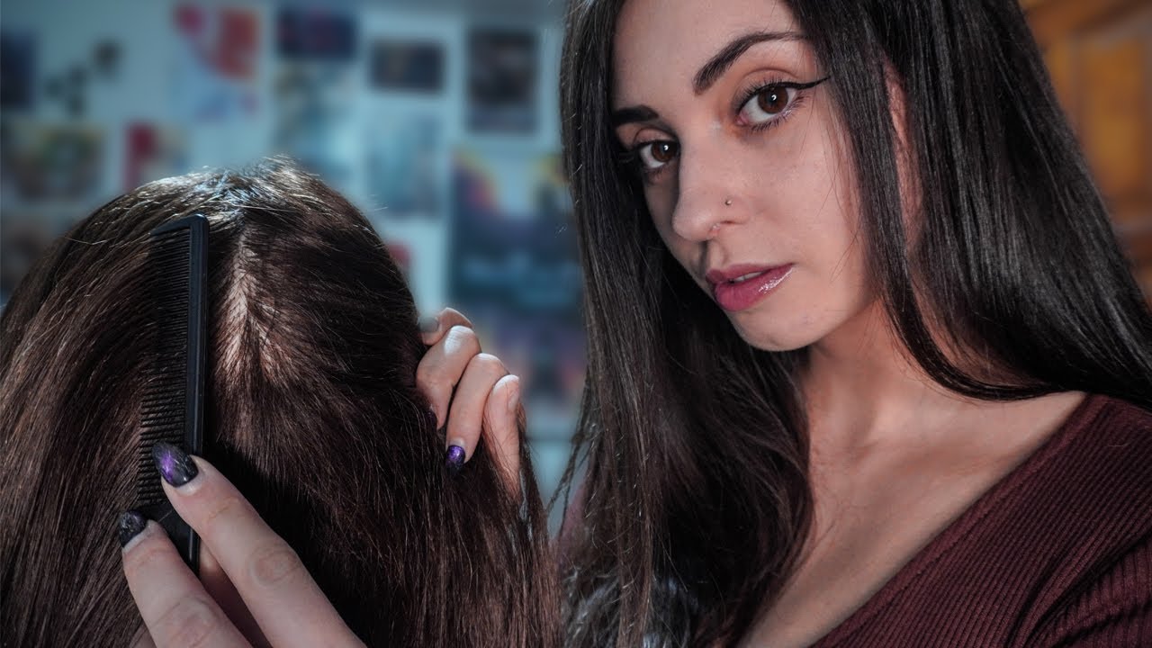 ASMR amiga revisa tu cabello en busca de piojos 🔎 ASMR Atención personal