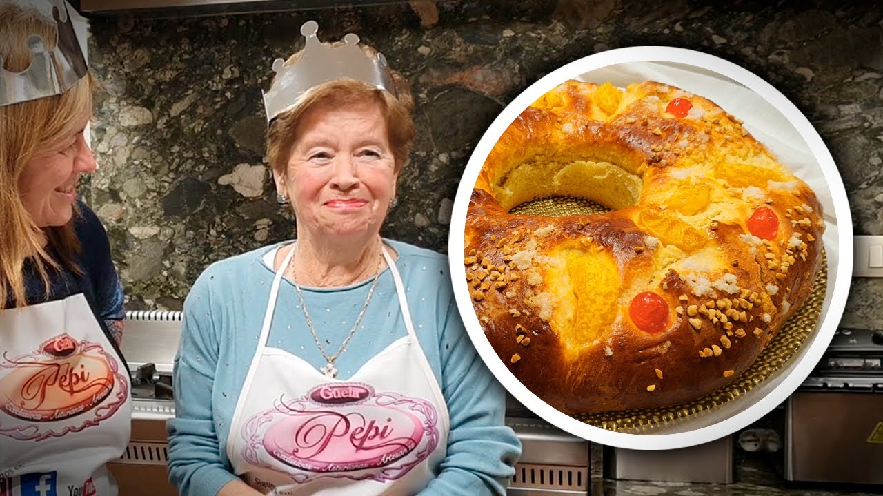 Roscón de Reyes casero de Güela Pepi | Receta con masa madre, relleno y esponjoso.