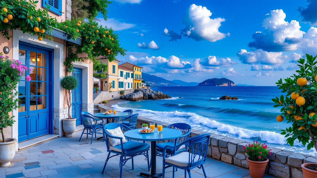 Gentle Jazz On The Beachfront Balcony In The Morning - Smooth Jazz And Ocean Waves Help Focus, Relax
