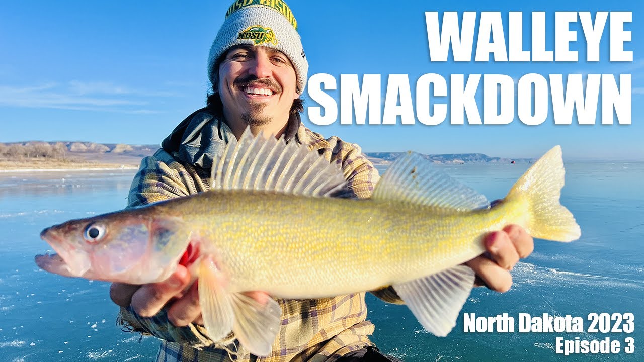 Ice Fishing Walleye Smackdown on North Dakota's Lake Sakakawea!