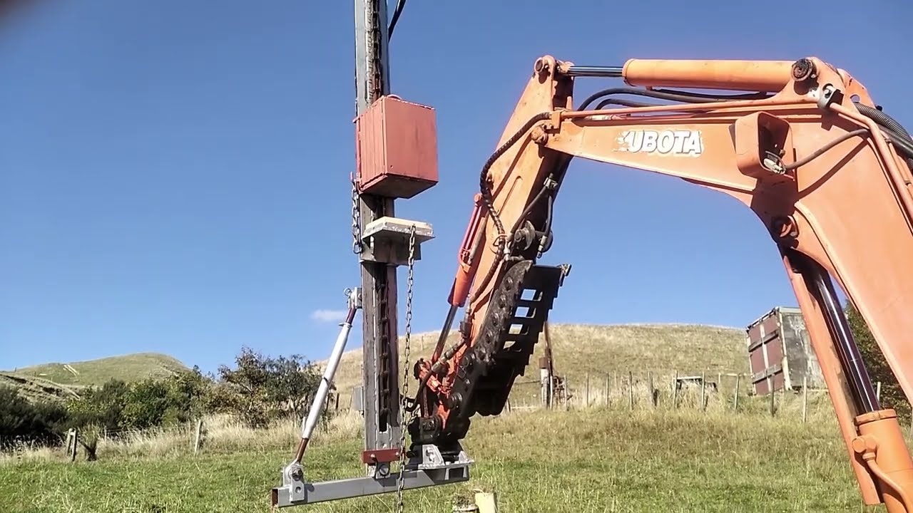 Excavator farm fence post rammer knocker banger DIY