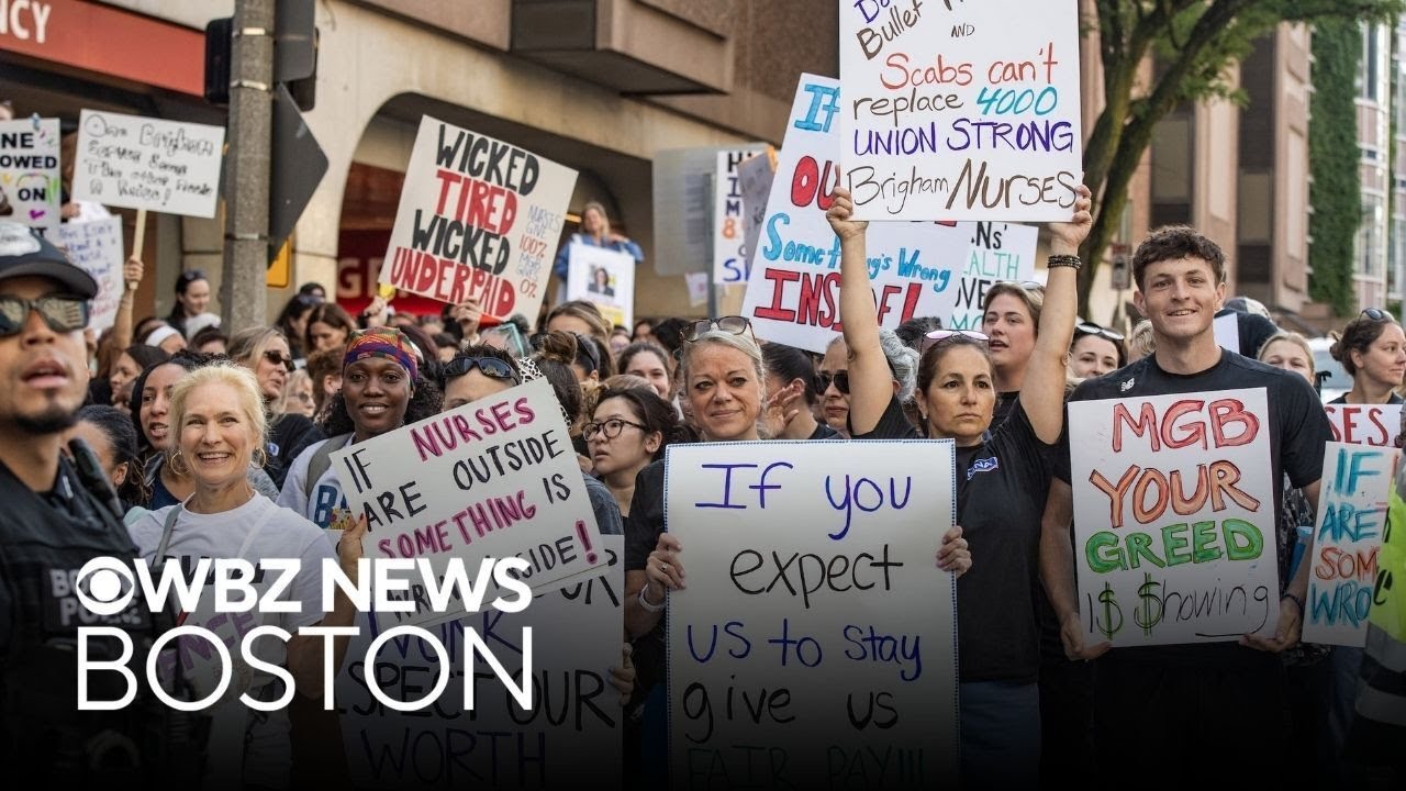 Brigham and Women&rsquo;s nurses strike in Boston brings thousands to picket line
