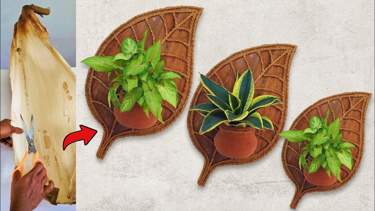 How to make leaf style wall hanging planter / hanging plants ideas / diy garden ideas