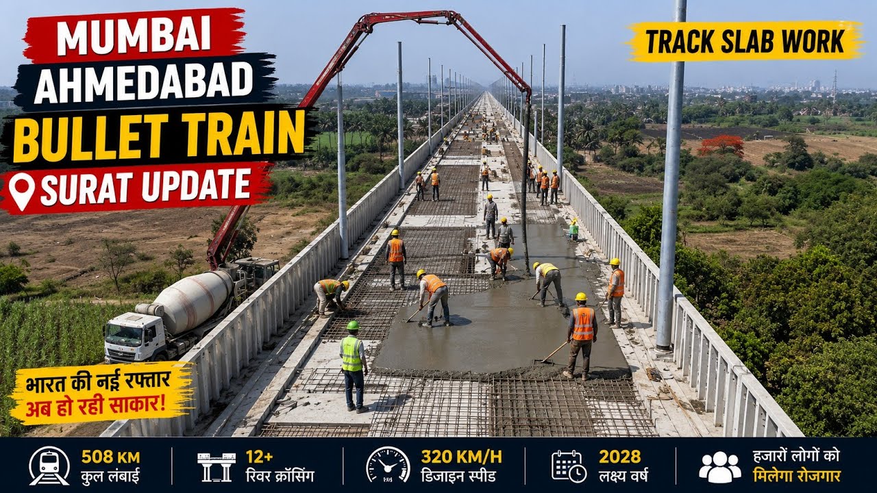 Mumbai Ahmedabad Bullet Train Latest Update Surat Gujarat | NHSRCL PROGRESS 
