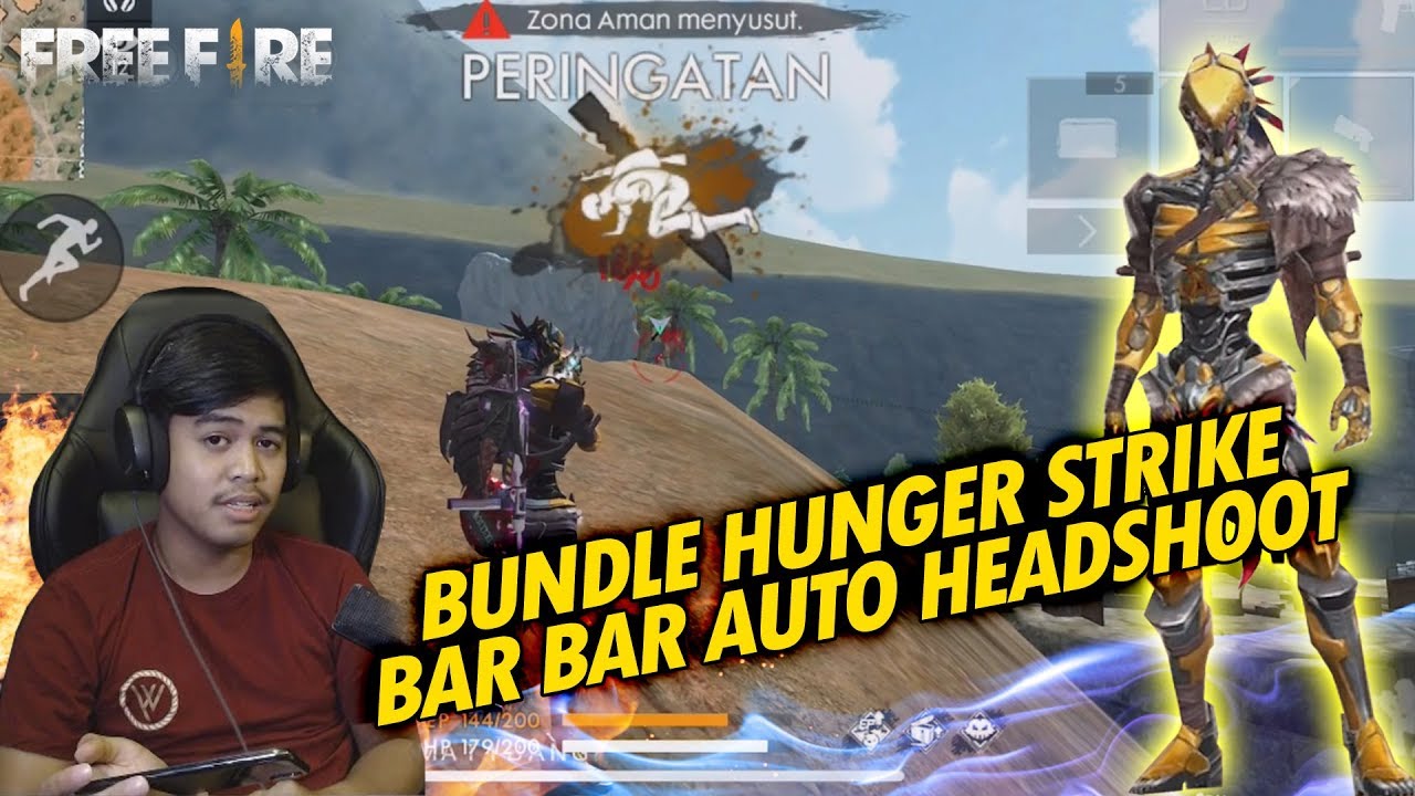 AUTO HEADSHOOT PAKE BUNDLE TERBARU HUNGER STRIKE - FREE FIRE BATTLEGROUND