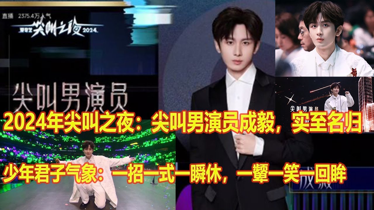 2024年尖叫之夜：尖叫男演员成毅，实至名归；少年君子气象：一招一式一瞬休，一颦一笑一回眸