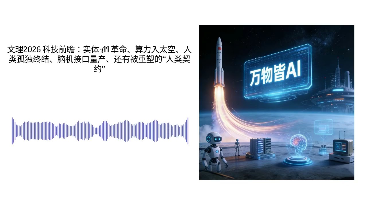 文理2026 科技前瞻：实体 AI 革命、算力入太空、人类孤独终结、脑机接口量产、还有被重塑的“人类契约” | 文理两开花