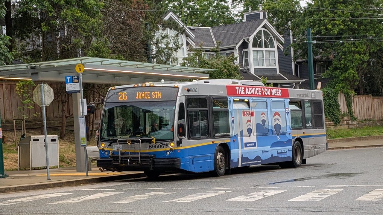 Translink CMBC 9606 on the 26 from Joyce station to E 49th Ave and Kerr St