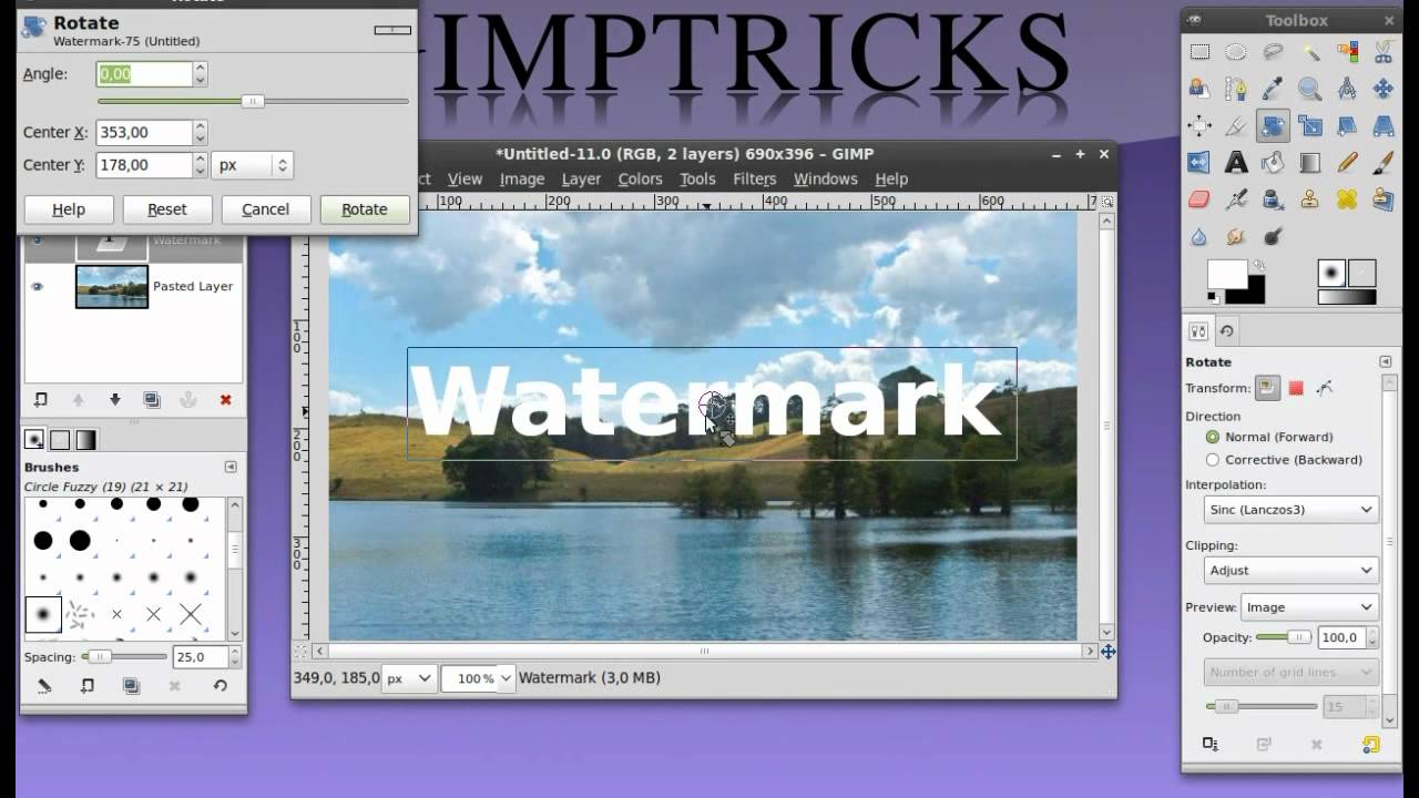 How to make a watermark in GIMP - Beginner Tutorial