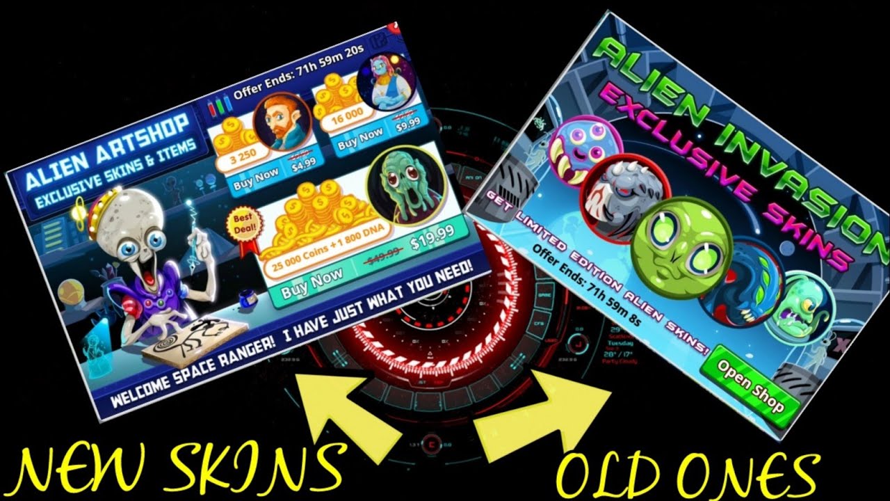 AGARIO NEW HACKED SKINS ALIEN ARTSHOP x OLD ALIEN INVASION SKINS PACK NEW RELEASE 2018