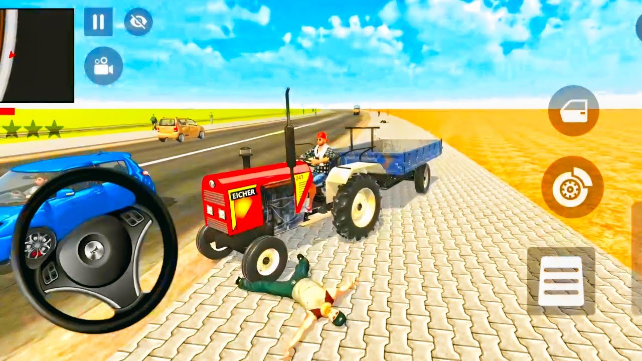 🚜 Car Bike Game – Franklin Driving Indian Tractor on Highway 😲