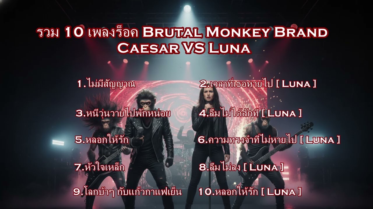 รวม10 เพลงร็อค Brutal Monkey Brand [ลิงร็อค]【OFFICIAL AUDIO】|【Playlist Long Play 】| ZeeD RecorD