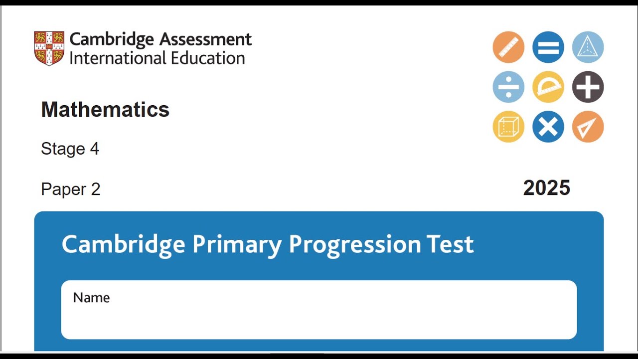 Progression Test Stage 4 2025 Math P2  part 1