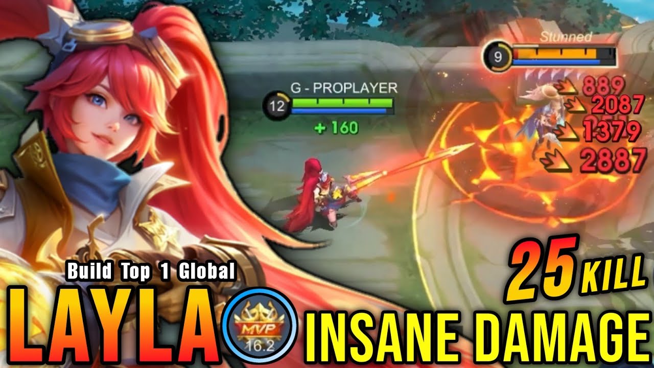 25 Kills!! Insane Damage Layla Late Game No Boots Build - Build Top 1 Global Layla ~ MLBB