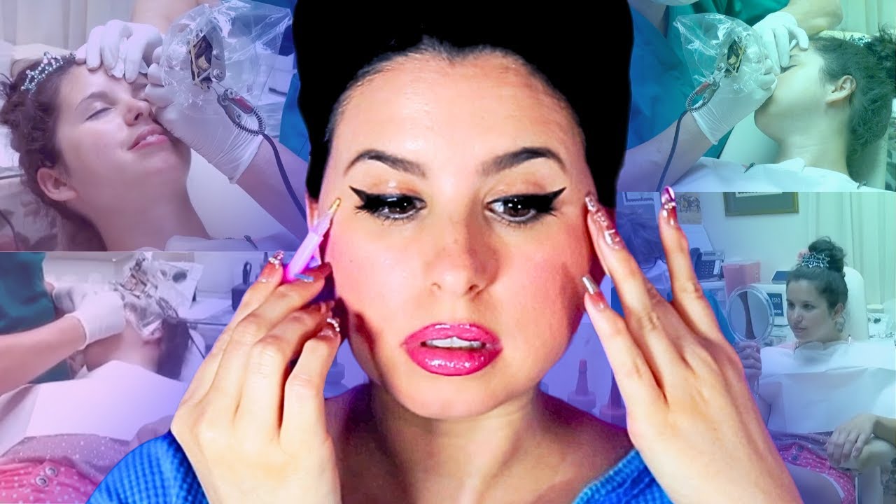 ASMR: 3.5 Hours Permanent Makeup, Eyeliner, Face Tracing Using Glass, Brush, Metal - (Compilation)