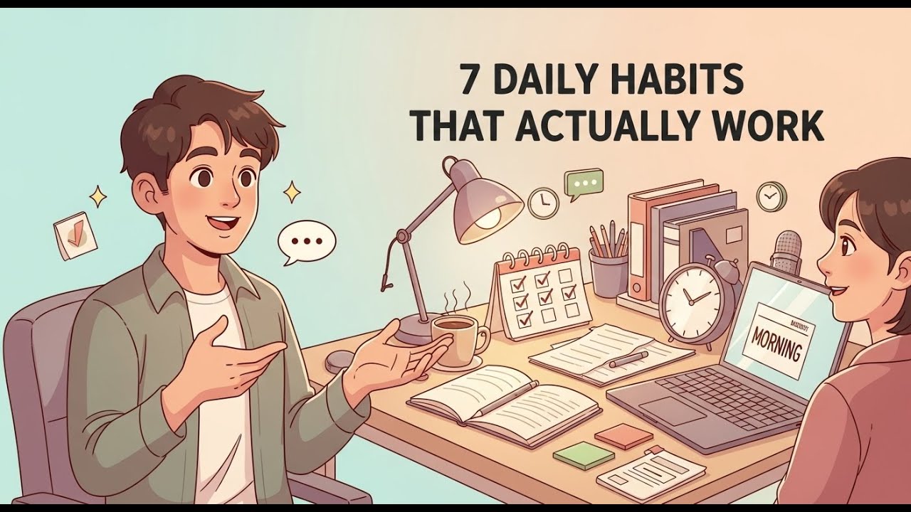 7 Daily Habits that actually work | successful people habits |  english conversation practice