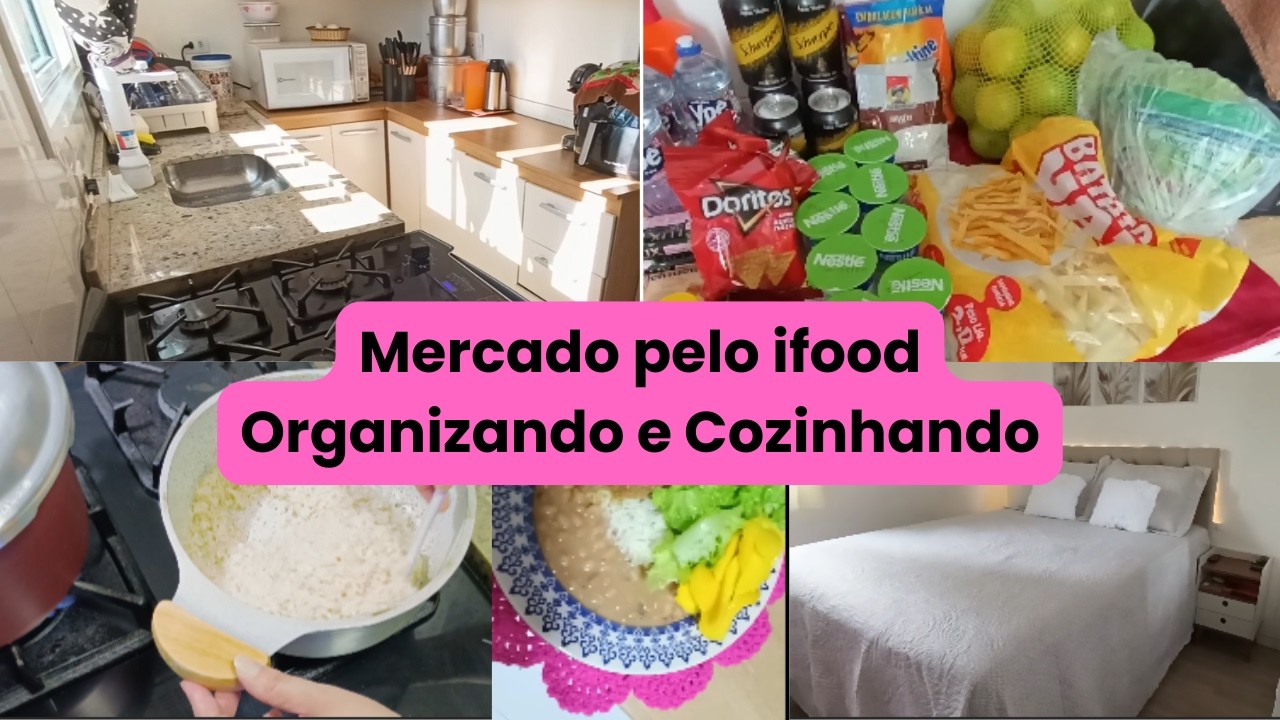 Compra de mercado pelo ifood | Lavando muita louça | Jantinha simples