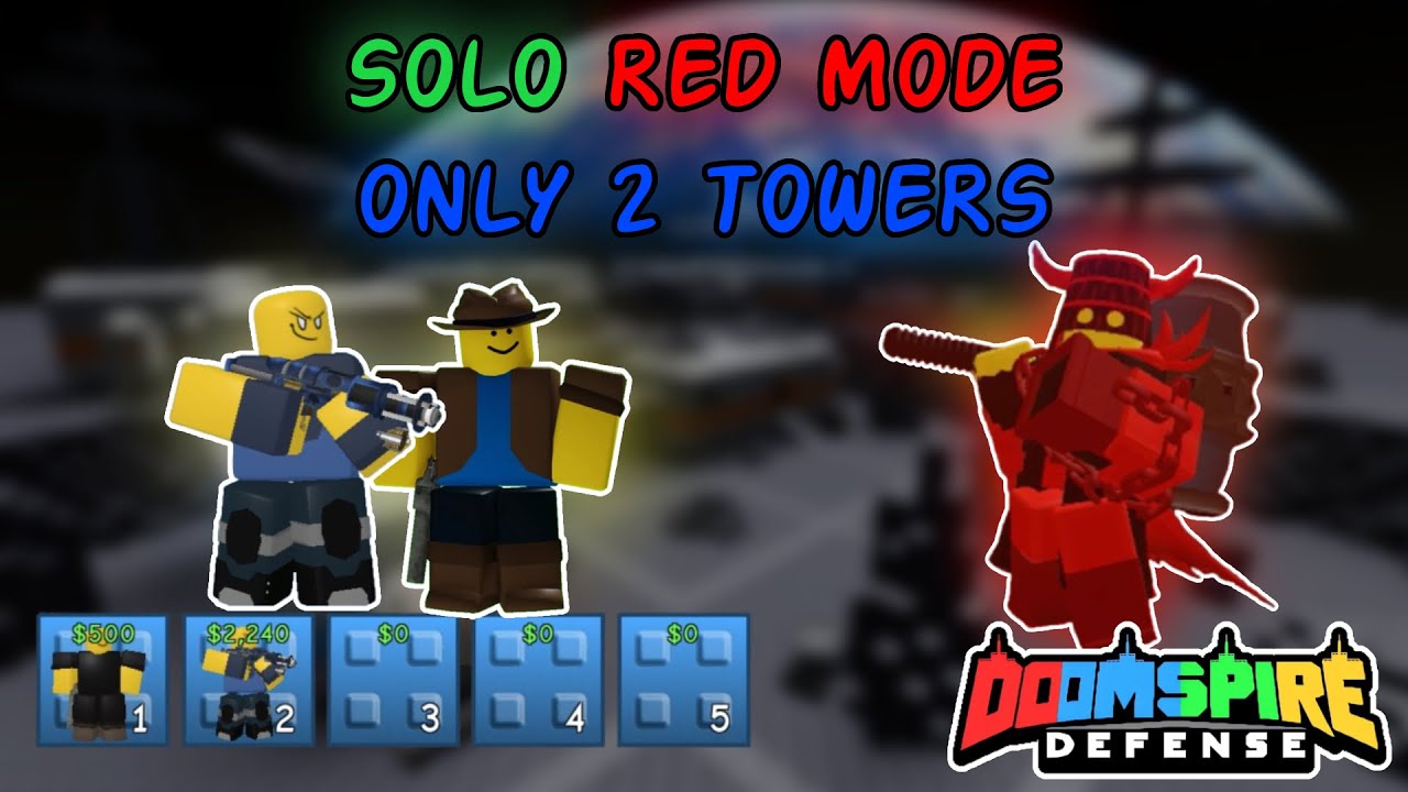 [First Ever?] Solo Red Mode with ONLY TWO TOWERS | Doomspire Defense