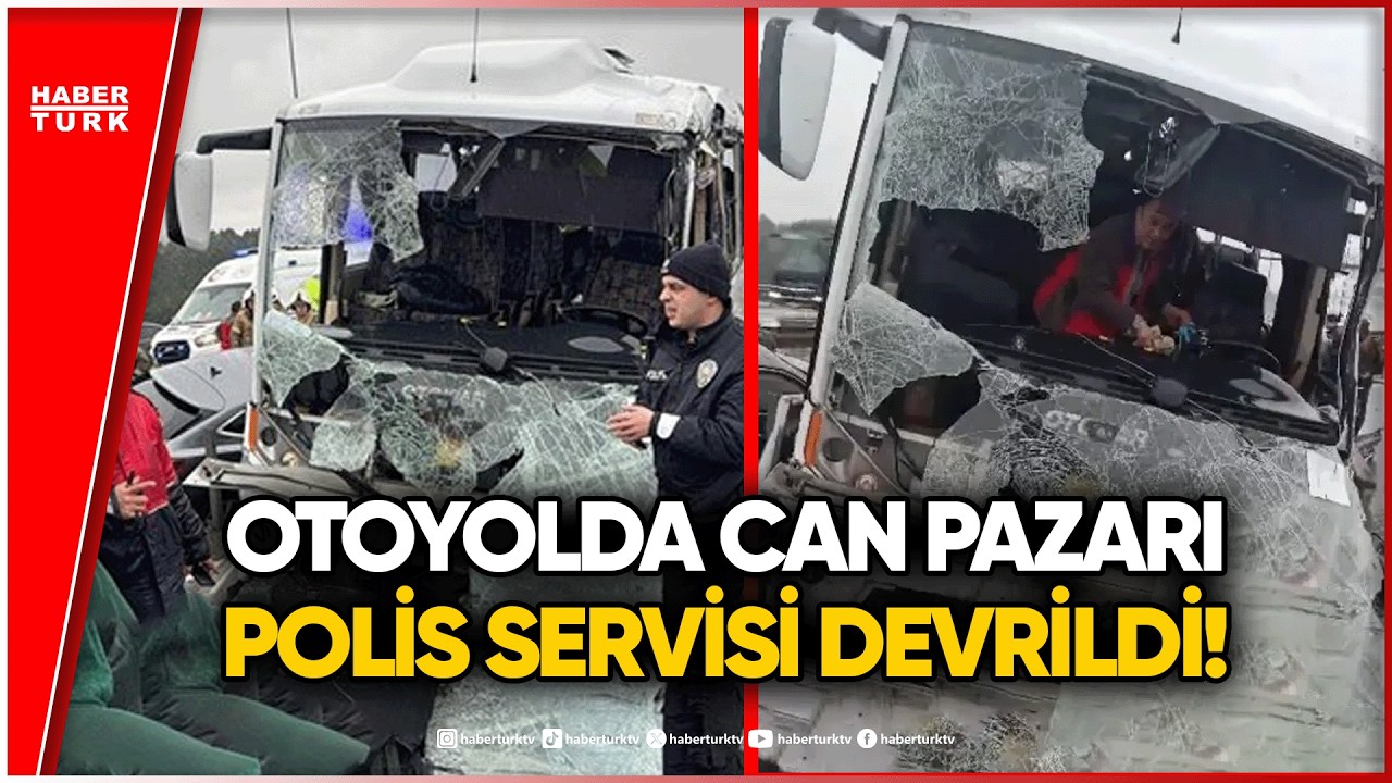 Polisleri Taşıyan Servis Devrildi! Kuzey Marmara Otoyolu'nda Zincirleme Kaza!