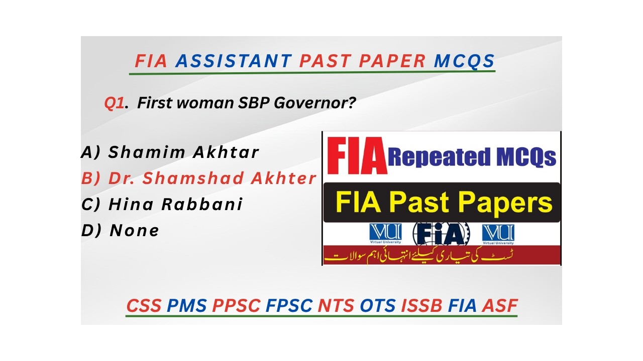 FIA Assistant Past Paper 2021 🔥 100 MCQs with Answers | One Paper Preparation