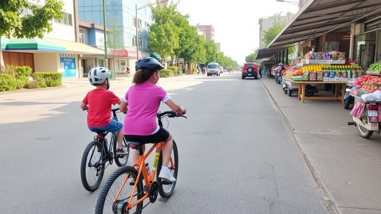 Cycling to the Market | 2 Minutes Kids Poem in English 🚲🌞