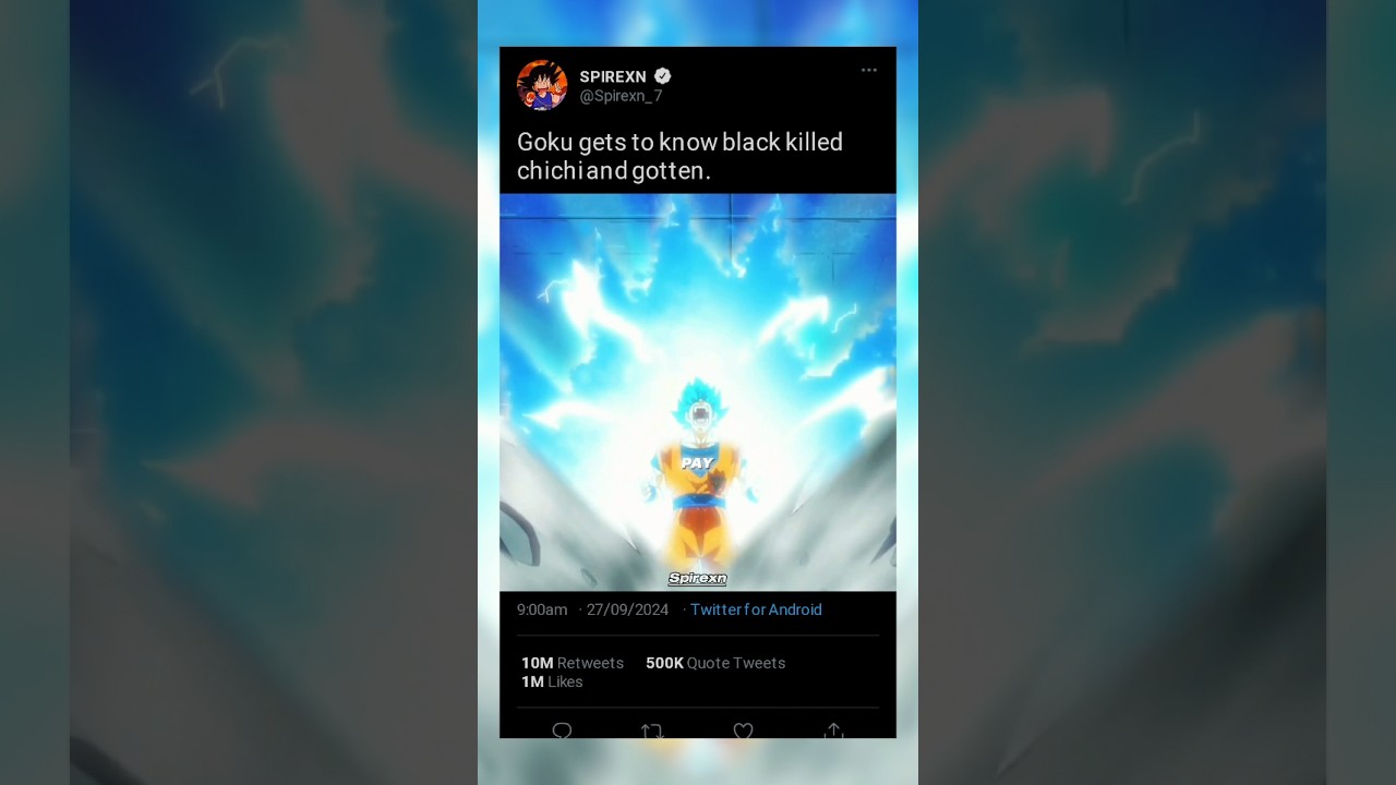 Goku gets to know black killed chichi and goten 