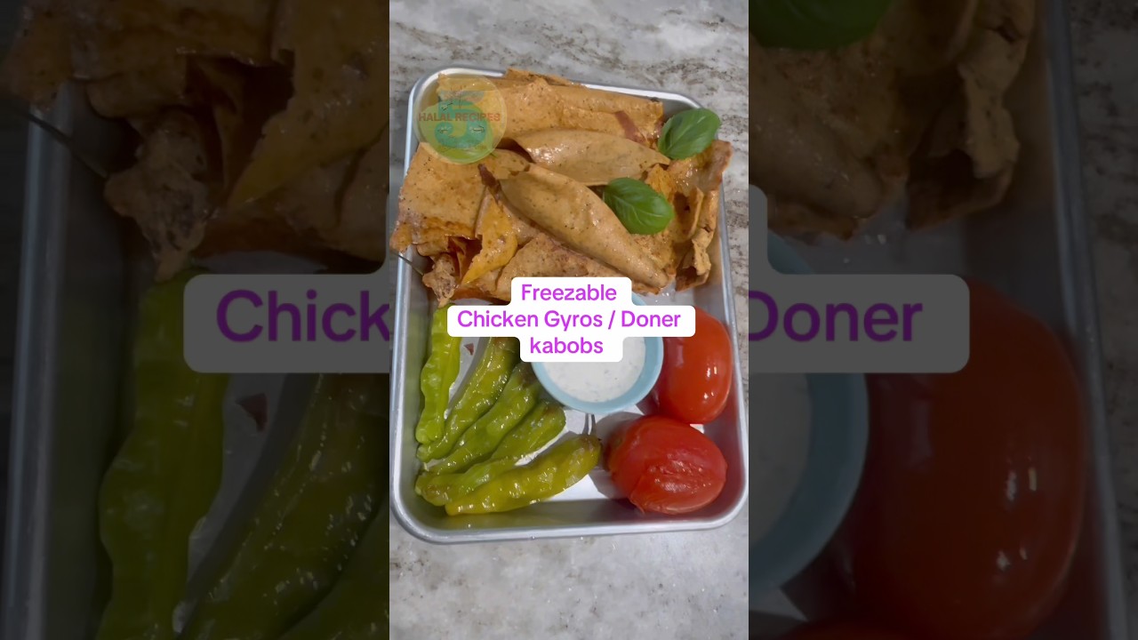 Freezable viral chicken Doner kabobs / gyros 