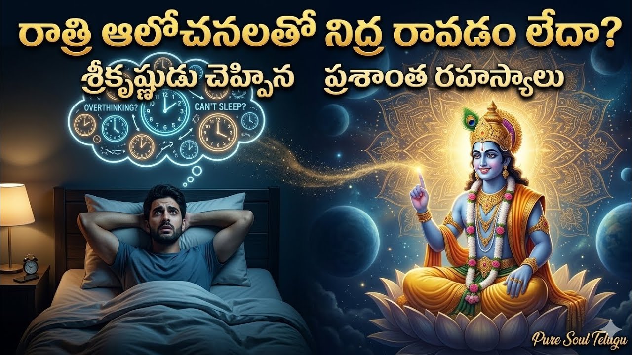 రాత్రి ఆలోచనలతో నిద్ర రావడం లేదా? ఈ 3 విషయాలు తెలుసుకోండి! | Krishna Teachings on Peace