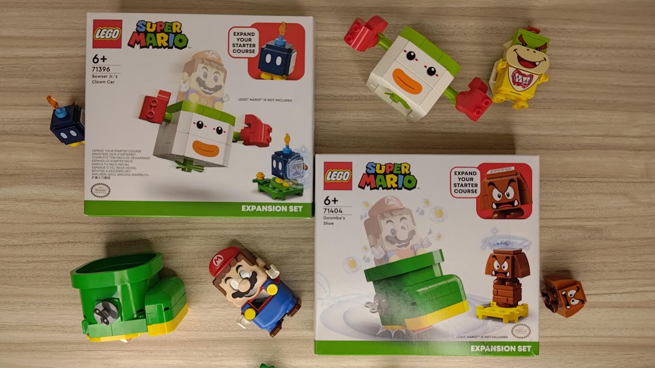 【MollyToy】 Lego Super Mario 71396 & 71404 Speed Build ASMR Goomba's Shoe fight with  Clown Car